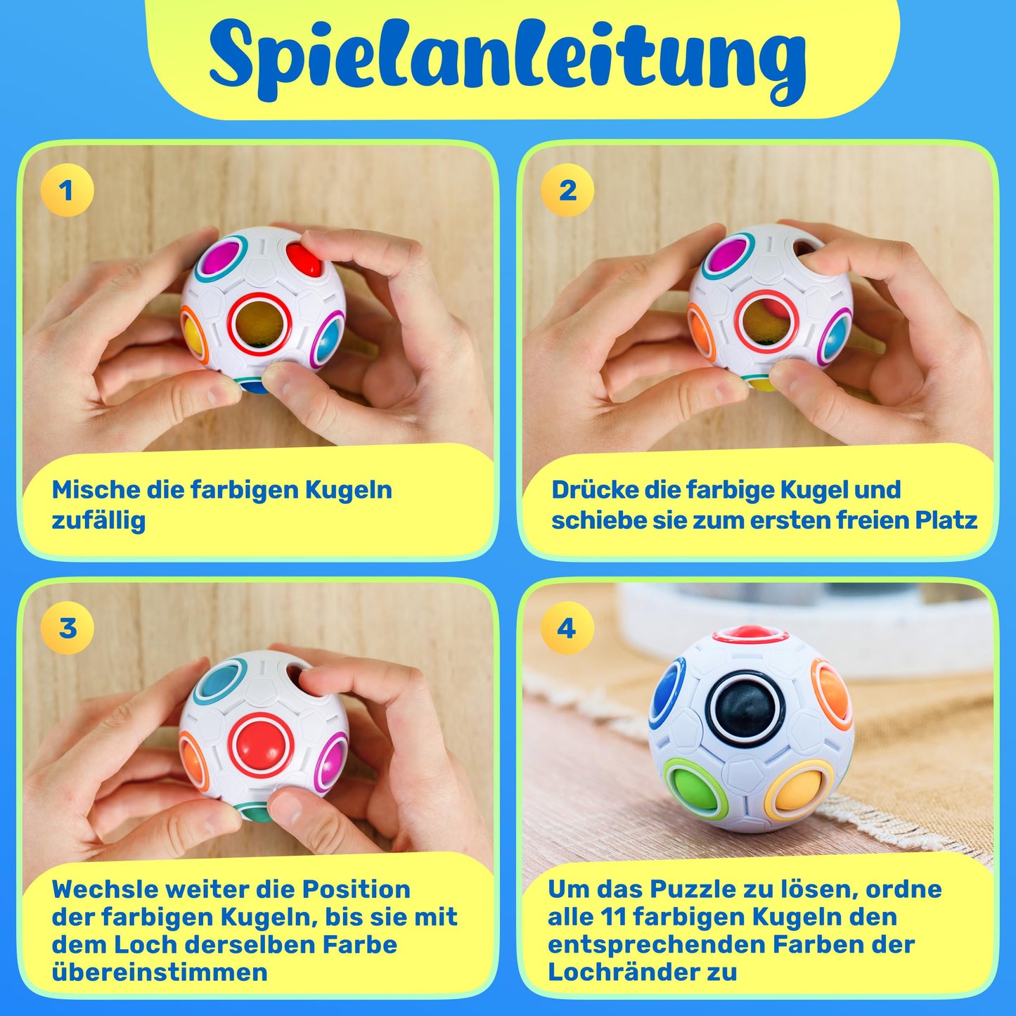 Original Regenbogenball als Stress und Konzentrationsspielzeug