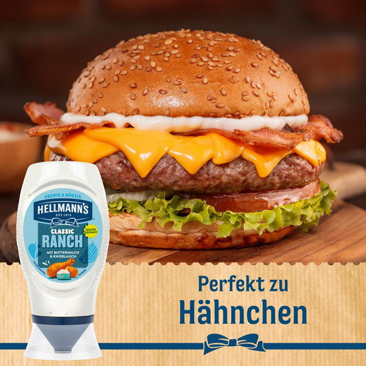 Hellmann's Classic Ranch Sauce cremige und würzige Grillsauce mit Buttermilch und Knoblauch 245 ml