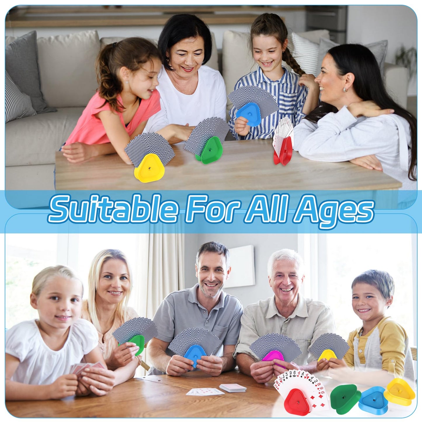 Sprifityy Kartenhalter für Kinder 4 Farben Drehbarer Kunststoffhalter