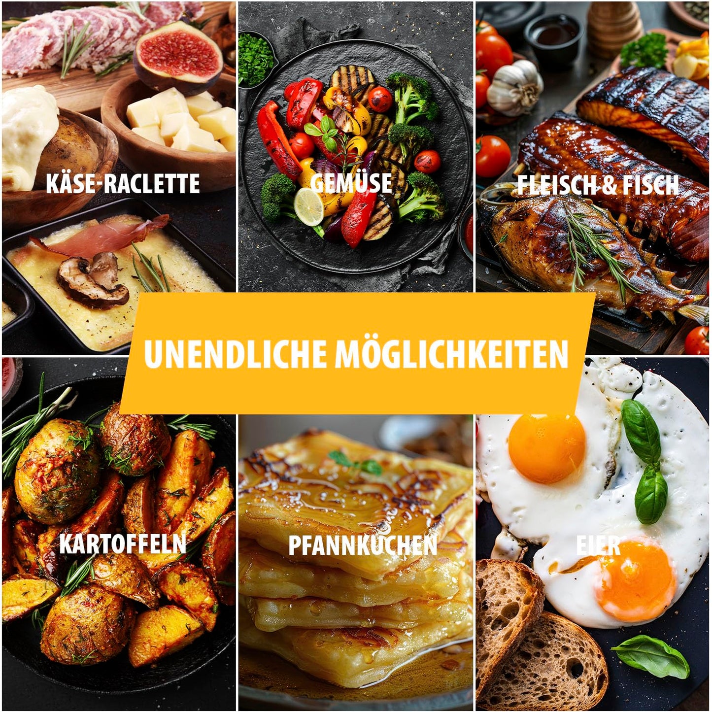 Kompakter Raclette Grill für 4 Personen mit Antihaftbeschichtung