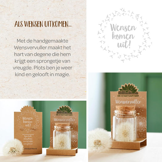 Handgemachte Wensvervuller mit über 100 Wünschen als kreatives Geschenk-Die Stadtgärtner