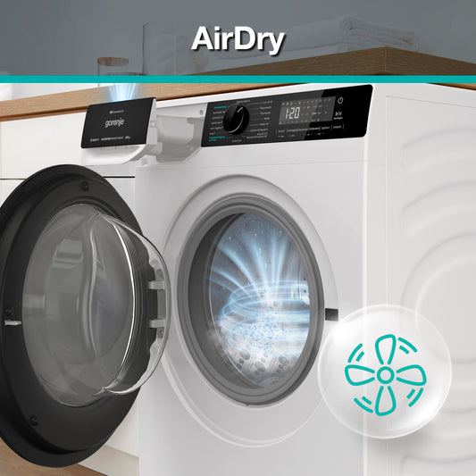 Gorenje WD2PA854ADW, DE Waschtrockner, Connect Life, 16 Programme, 8 KG, 54 Liter, 1400 U, min, AirDry, Inverter PowerDrive Motor, SterilTub, AllergySteam, PowerJetwash, StopAddGo, Wash&Dry 60', A-30%