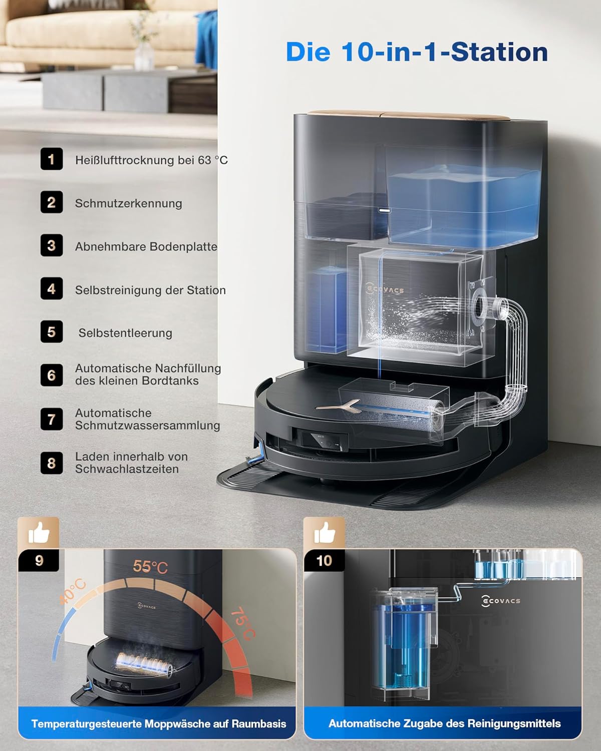 ECOVACS DEEBOT X9 PRO Omni – Saugroboter mit Wischfunktion