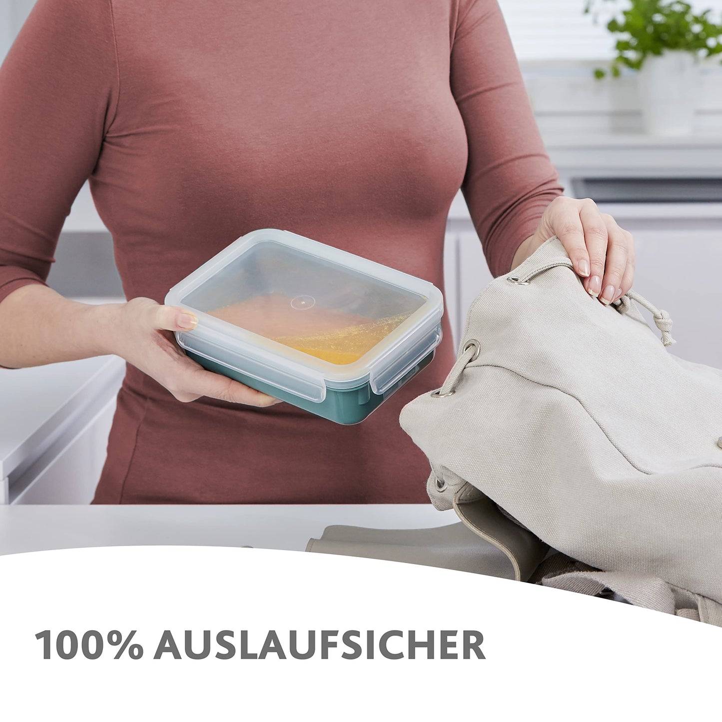Emsa Frischhaltedose mit Deckel 2,2l Clip & Close Color Edition, 100% auslaufsicher, hygienisch, spülmaschinenfest, mikrowellengeeignet, gefriergeeignet, blau, N10128