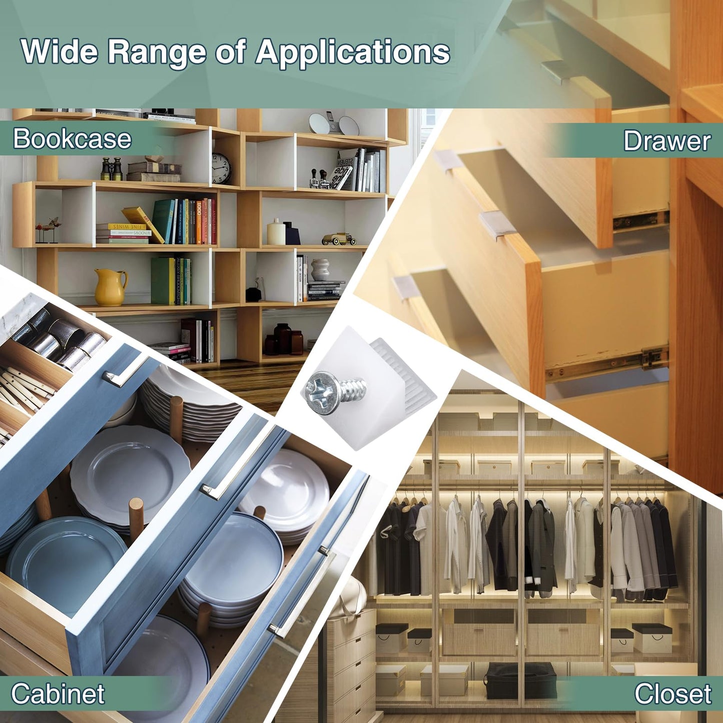 VFANDV Rückwandverbinder Set Kunststoff Schrauben Möbelbefestigung