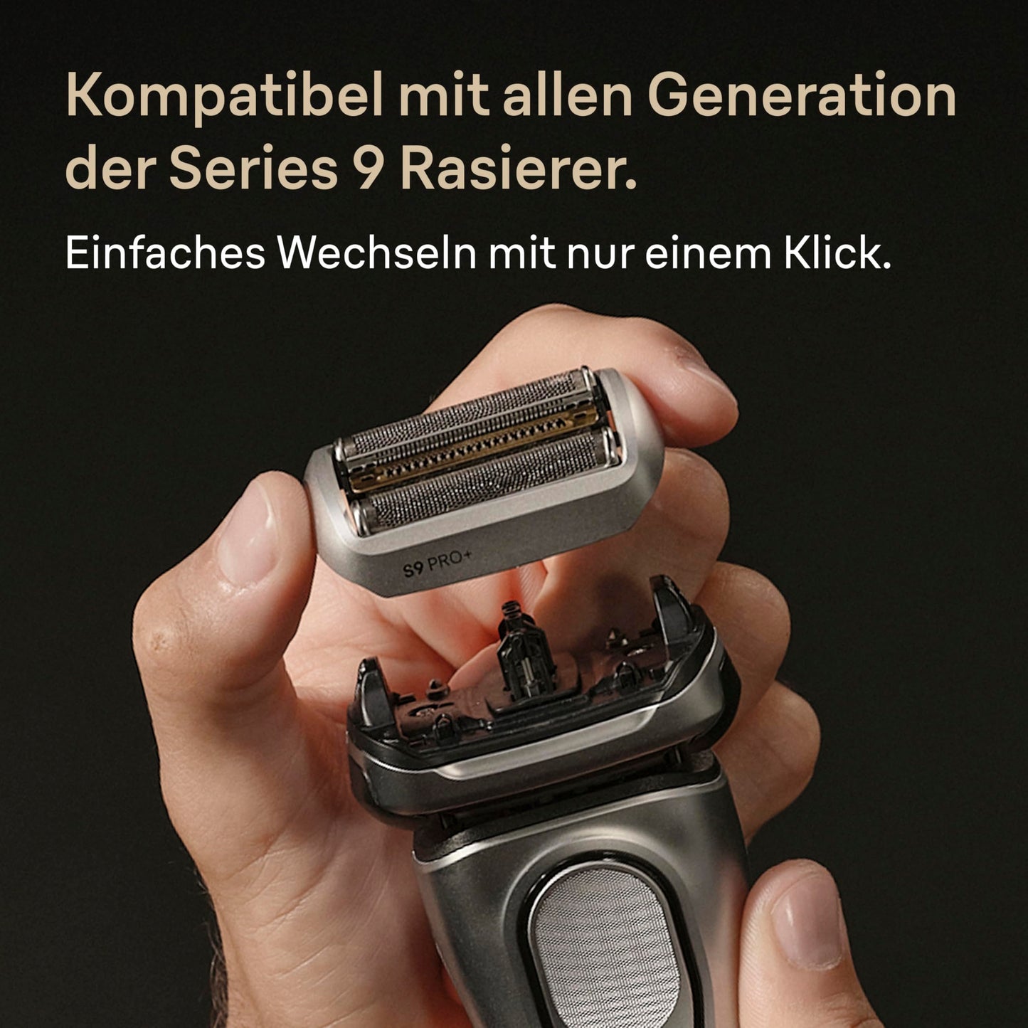 Braun Elektrorasierer Scherkopf Series 9 PRO+, 96M, Silber - Original Ersatzscherteil vom Hersteller, Hol dir 100 Prozent Leistung Zurück, Kompatibel mit allen Braun S9-Rasierern