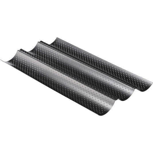 Baguette Baguetteform Blech für 3 Baguettes antihaft beschichtet Baguetteblech