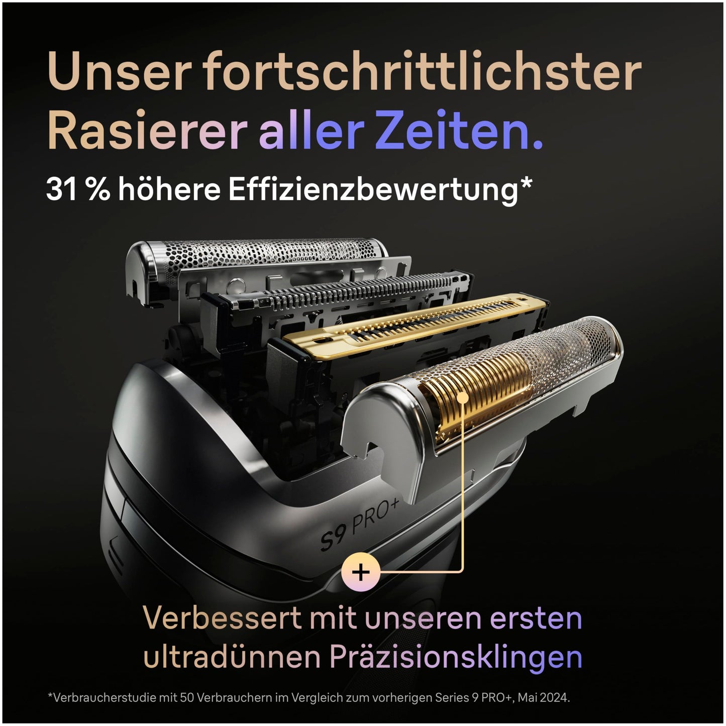 Braun Elektrorasierer Scherkopf Series 9 PRO+, 96M, Silber - Original Ersatzscherteil vom Hersteller, Hol dir 100 Prozent Leistung Zurück, Kompatibel mit allen Braun S9-Rasierern