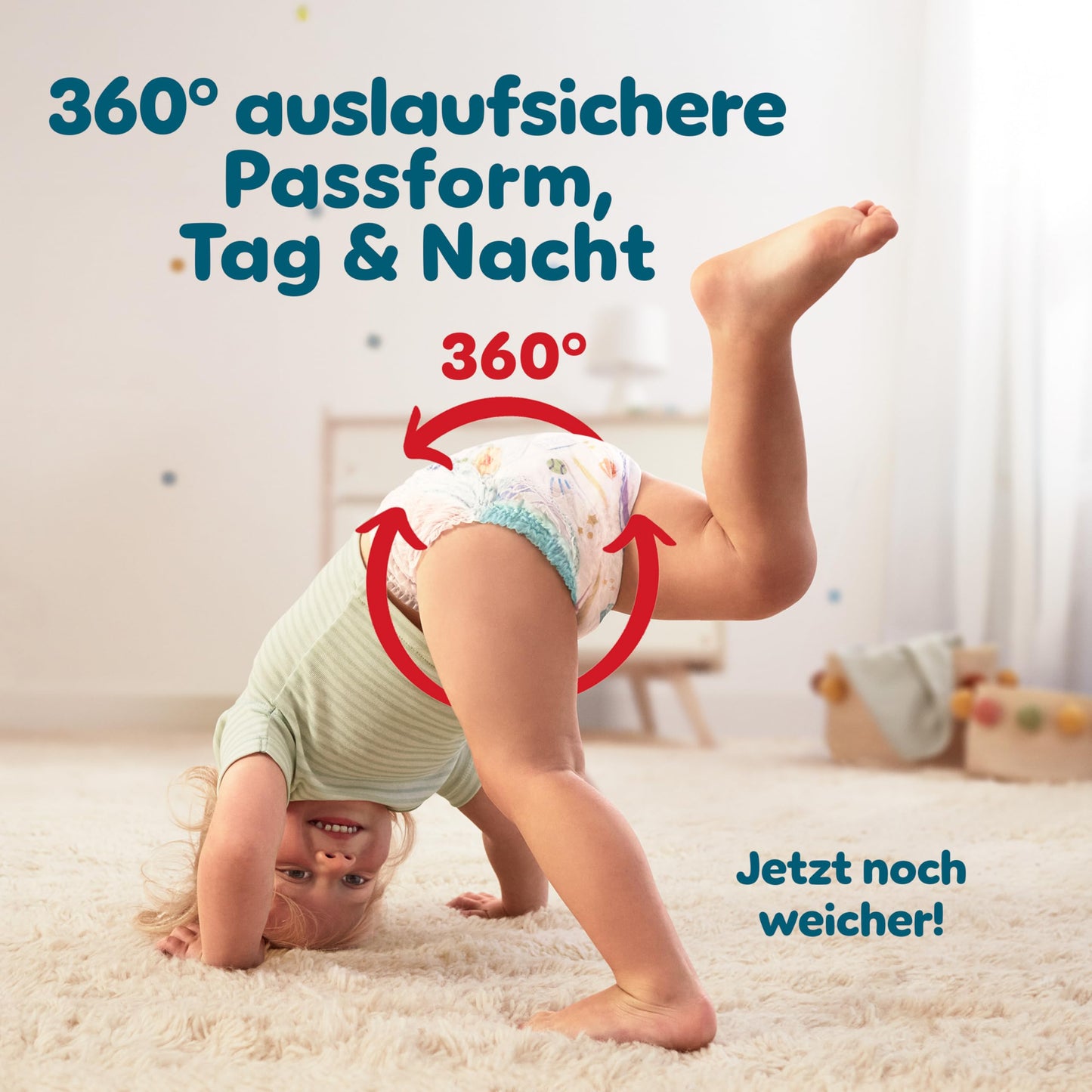 Pampers Baby-Dry Pants Größe 7, 148 Stück, 15kg+, 360° auslaufsichere Passform für Tag und Nacht