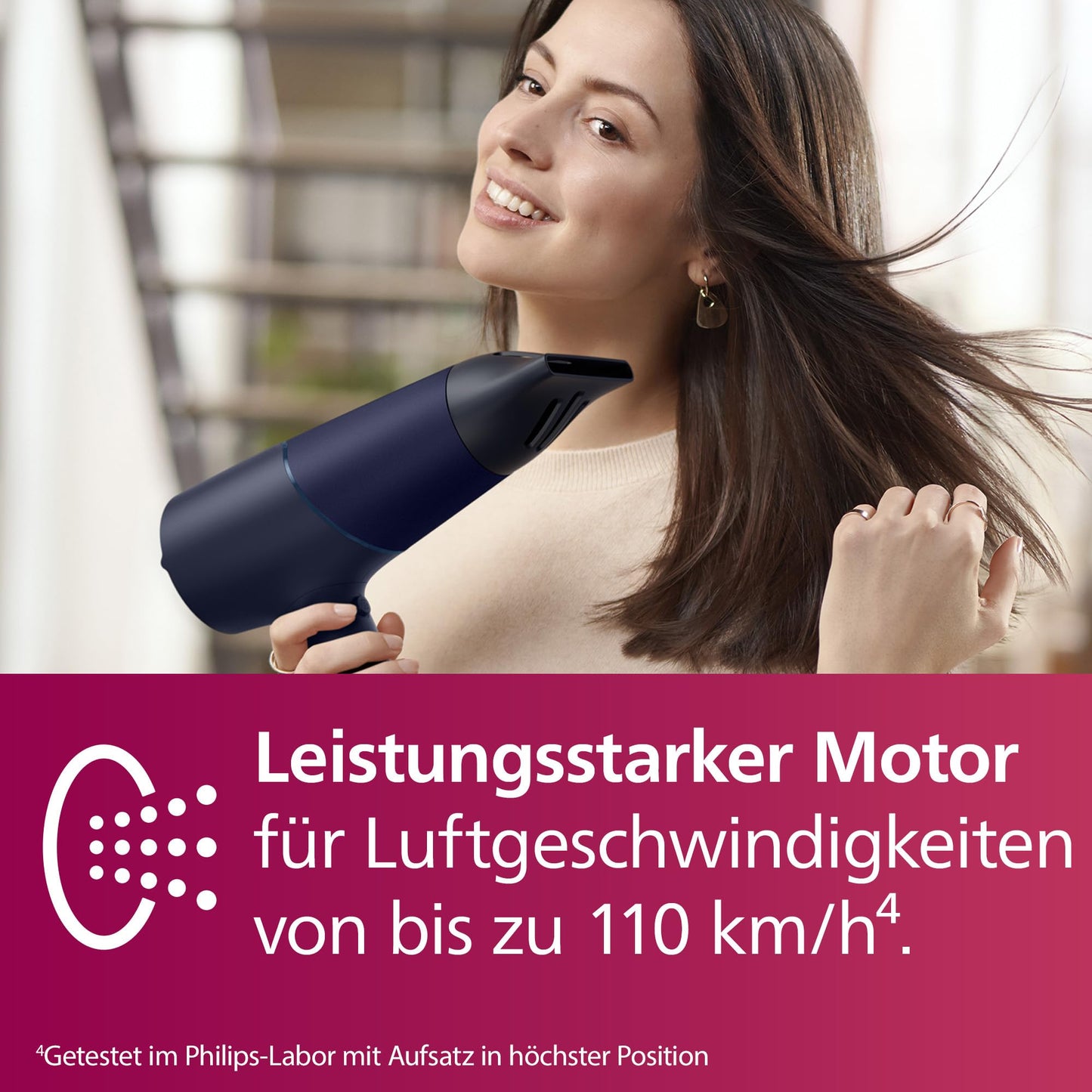 Philips Haartrockner 5000 Series, ThermoShield Technologie, Ionisierungsfunktion, 2.300 W, Metallic-Blau, mit 9-mm- und 11-mm-Stylingdüse, Volumendiffusor, BHD510/20