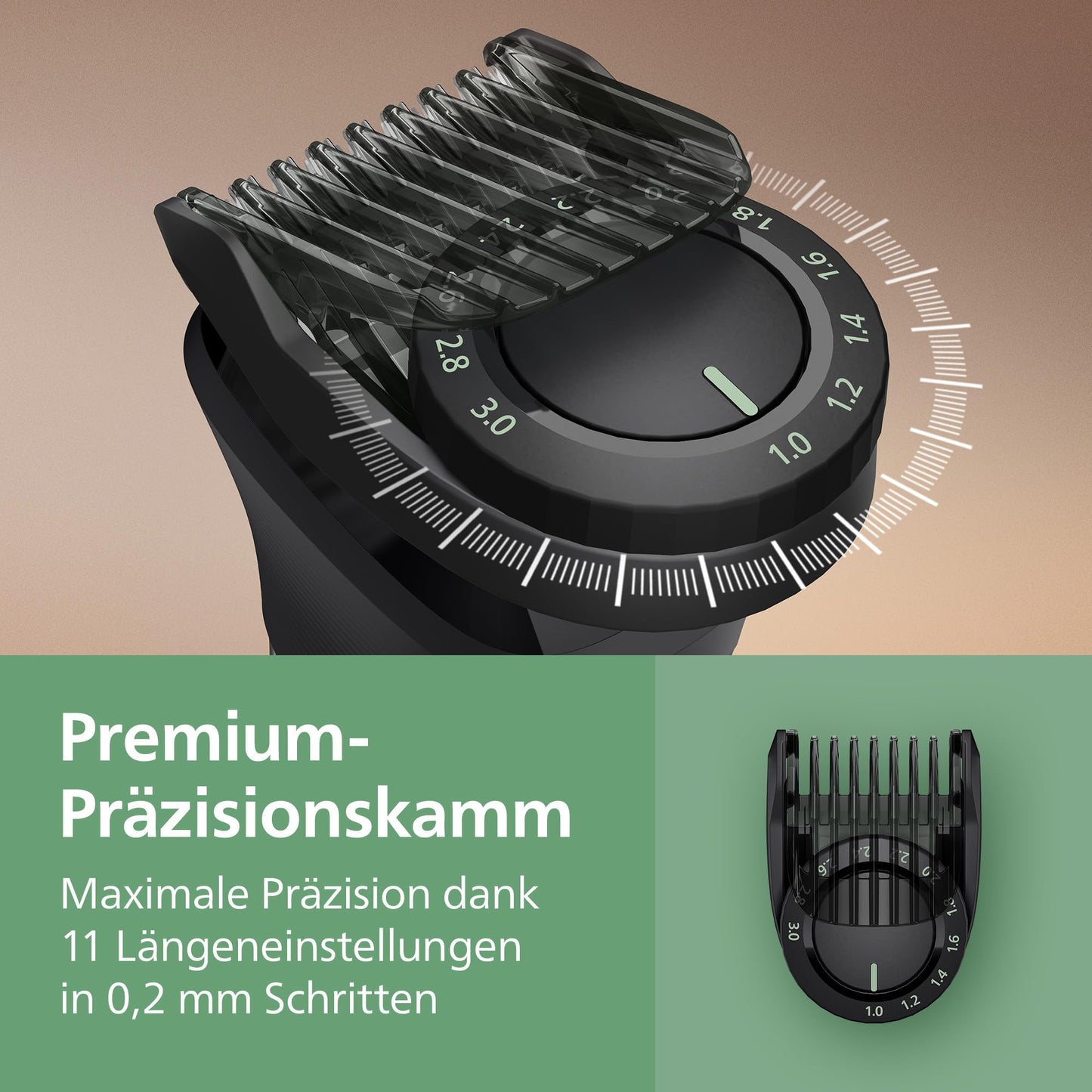 PHILIPS Multigroom Series 7000 All-in-One 17-teiliger Barttrimmer und Haarschneider für Gesicht, Kopf und Körper, selbstschärfende Metallklingen, 26 Längeneinstellungen (0,5-20 mm), Modell MG7961/15