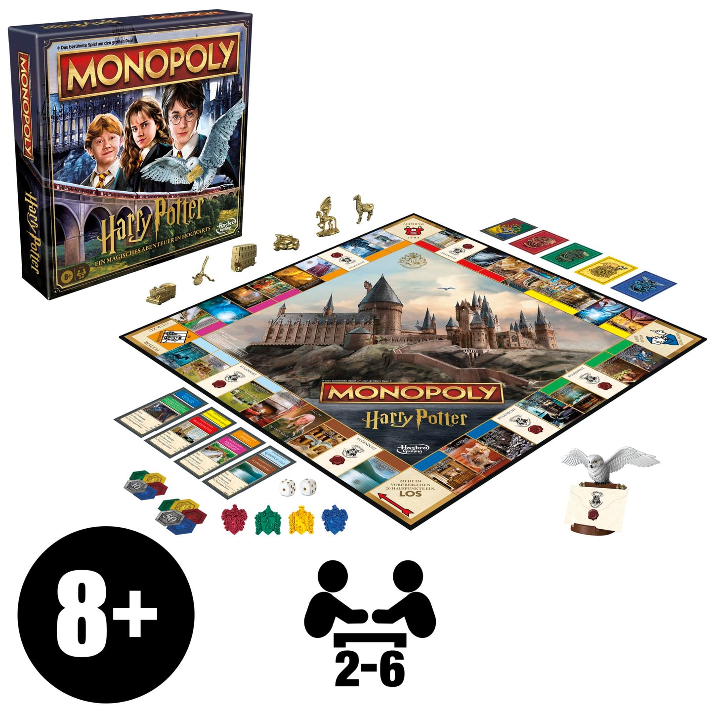 Monopoly Harry Potter Edition Brettspiel, Familienspiel für 2 bis 6 Spieler, ab 8 Jahren - Deutsche Fassung