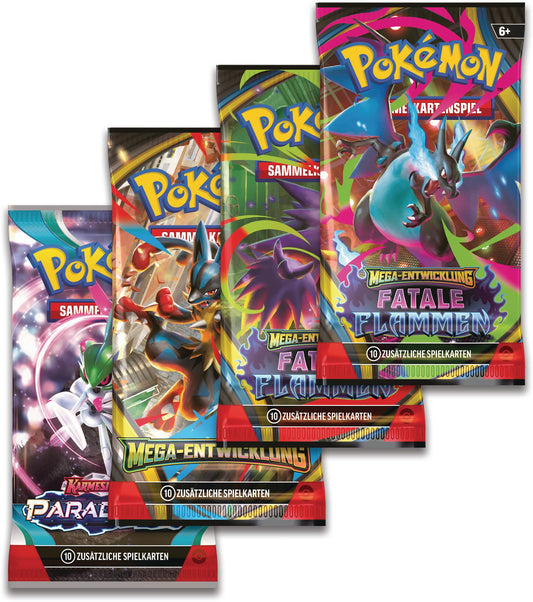 Pokémon-Sammelkartenspiel: Tin-Box Mega-Glurak – Mega-Glurak Y-ex (4 Boosterpacks und 1 holografische Promokarte)