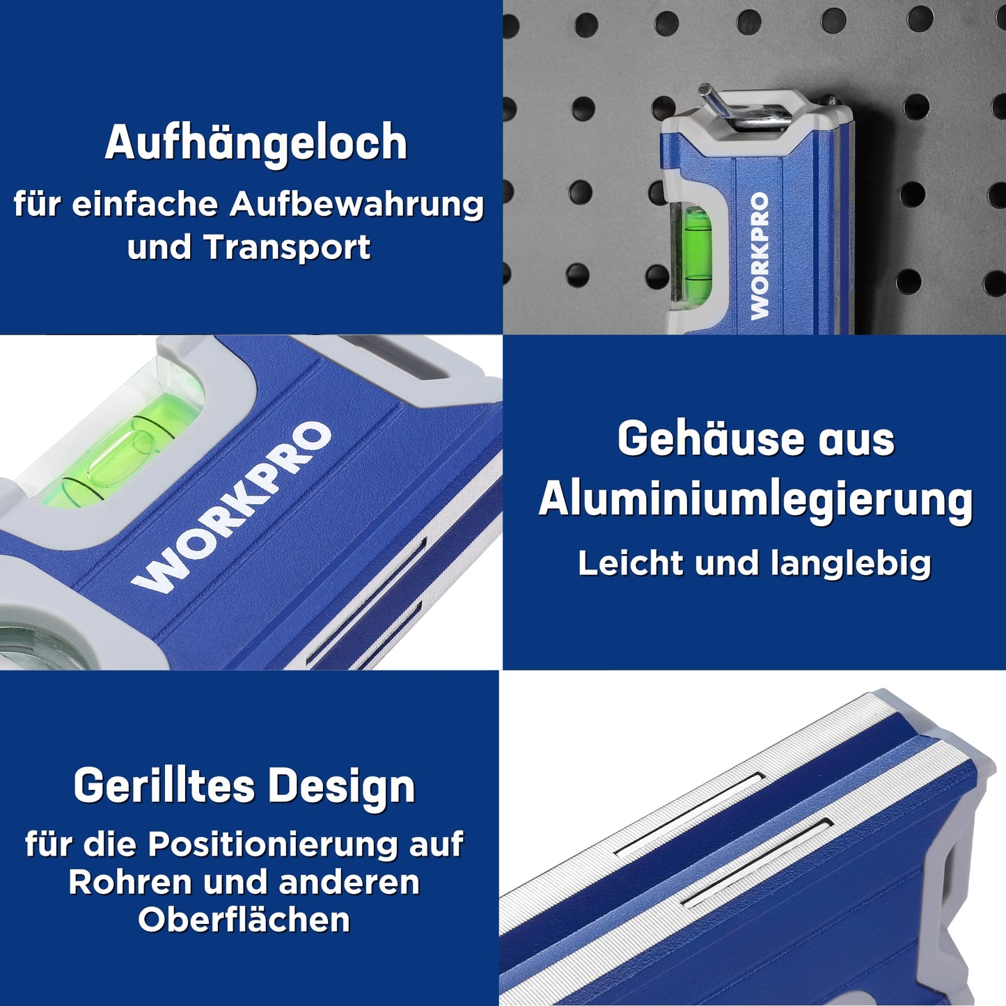 Magnetische Wasserwaage 115 mm mit 2 Libellen für präzise Messungen