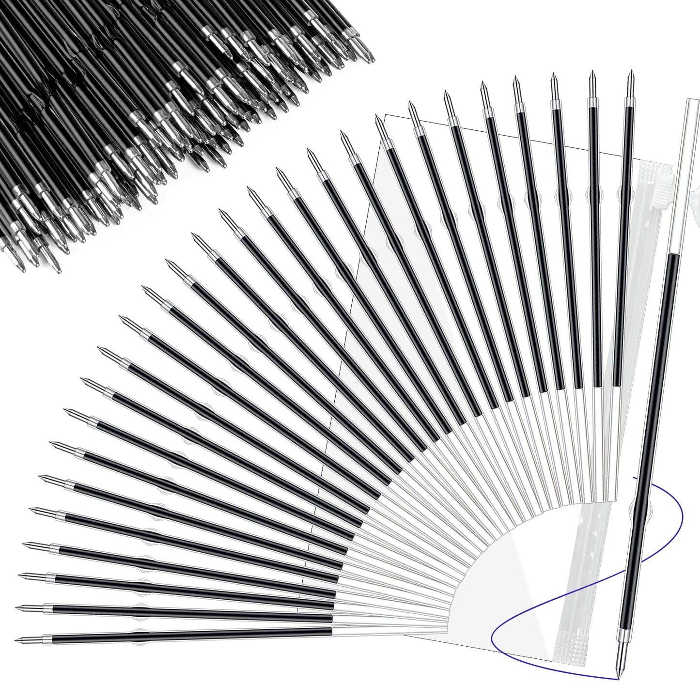 100 Stück Kugelschreiberminen 0,7mm Blau Ersatzminen für Büro