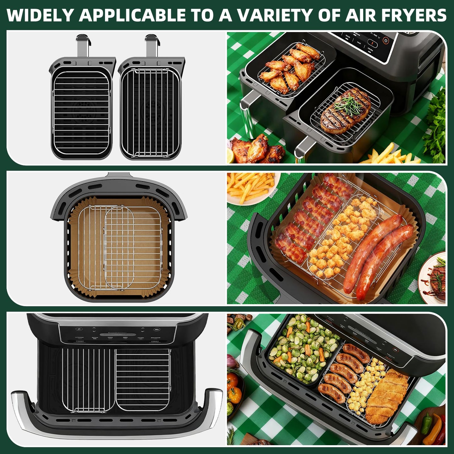 Stapelbares Heißluftfritteuse Zubehör aus Edelstahl 304