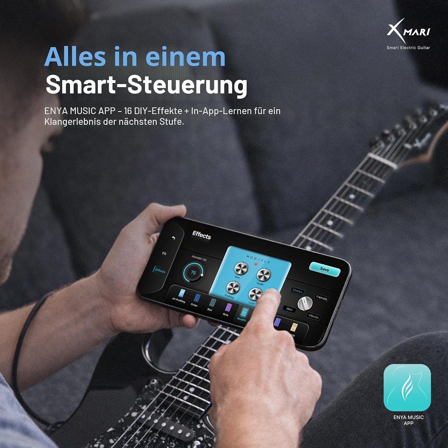 XMARI Smarte E-Gitarre – DSP-Effekte & Kohlefaser-Korpus