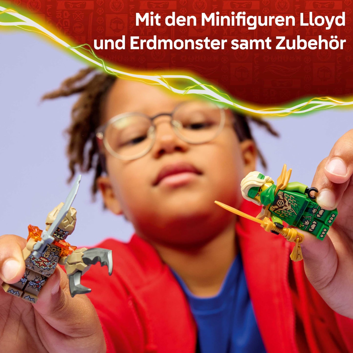 LEGO NINJAGO Lloyd vs. Erdmonster-Spinner - Ninja Spielzeug mit Abschussvorrichtung, Kampfkreiseln und 2 Minifiguren für Jungen & Mädchen - Geschenk für Kinder ab 6 Jahren - 71850