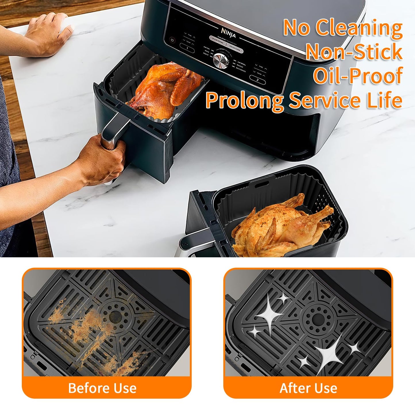 Praktisches Silikon-Zubehör für Heißluftfritteuse 2er Set