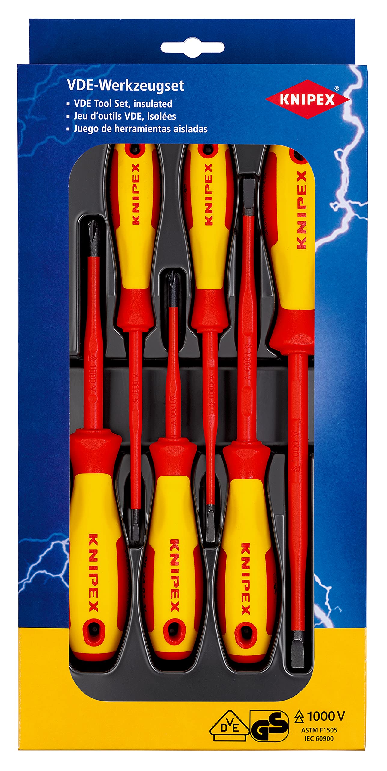 KNIPEX VDE Schraubendreher-Paket Schlitz/Phillips 6-teilig, 00 20 12 V02