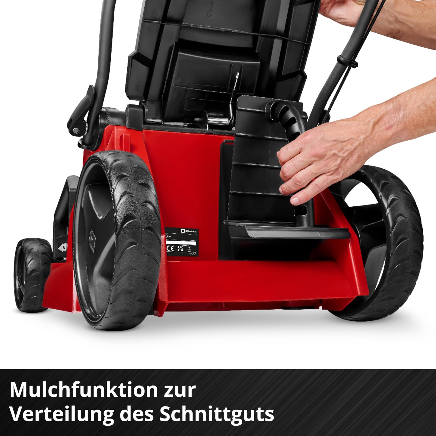 Einhell Akku-Rasenmäher GE-cm 43 Li M Kit Power X-Change (36V, 43 cm Schnittbreite, bis 600 m², Brushless, Mulch-Kit, 63L Fangkorb, 25-75 mm Schnitthöhe, inkl. 2X 4,0Ah + 2X Ladegerät)