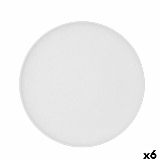 Flacher Teller Bidasoa Fosil Weiß aus Keramik 26,5 x 26,4 x 2,3 cm (6 Stück)-Haus & Küche, Besteck, Geschirr und Glaswaren-Bidasoa-Ciniskitchen