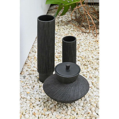 Vase Home ESPRIT Schwarz Harz 10 x 10 x 30 cm (12 Stück)-Haus & Küche, Heimdekoration-Home ESPRIT-Ciniskitchen