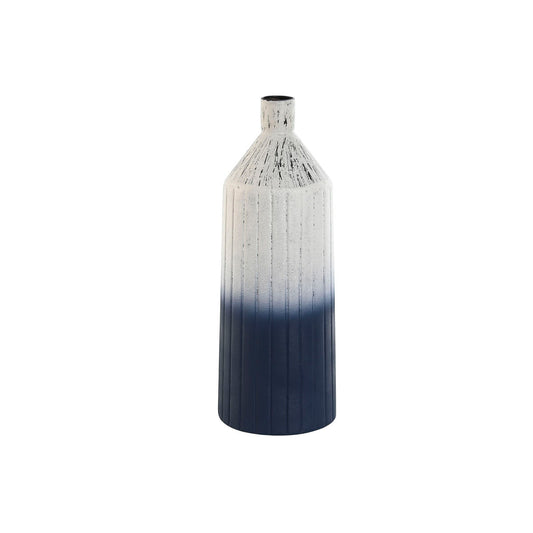 Vase Home ESPRIT Blau Weiß Metall 16 x 16 x 44,4 cm-Haus & Küche, Heimdekoration-Home ESPRIT-Ciniskitchen
