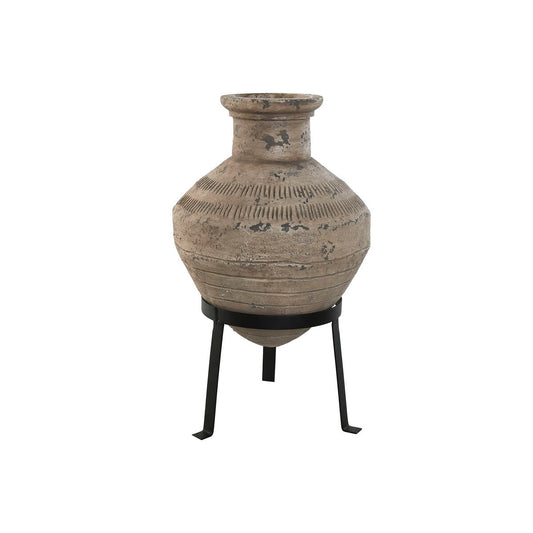 Vase Home ESPRIT Schwarz Beige Metall Magnesium 28 x 28 x 47 cm-Haus & Küche, Heimdekoration-Home ESPRIT-Ciniskitchen