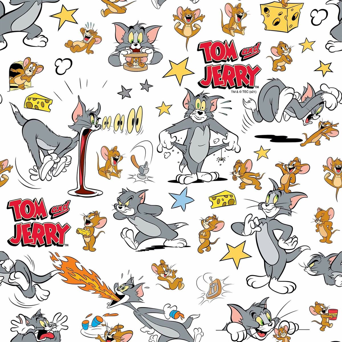 Fleckenabweisende geharzte Tischdecke Belum Tom & Jerry 02 140 x 140 cm-Haus & Küche, Heimtextilien-Belum-Ciniskitchen