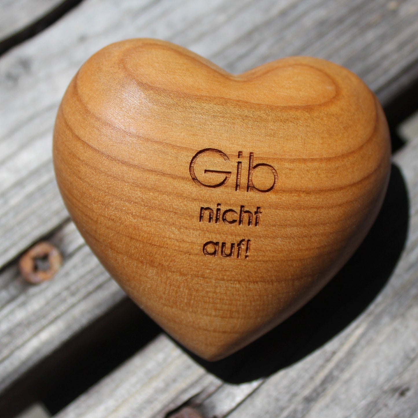 Thankgoods Holzherz Gib nicht auf!