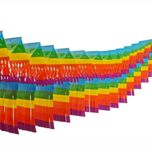 Großraumgirlande Papier Fransen, schwer entflammbar, 10 Meter x 1