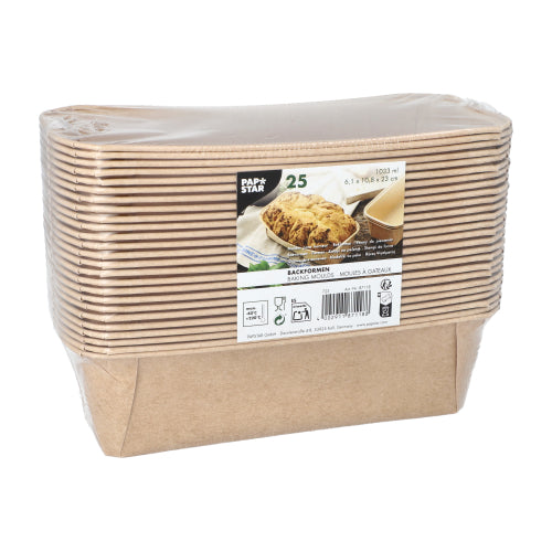 PAPSTAR 25 Backformen pure eckig braun aus umweltfreundlichem Material-Altruan