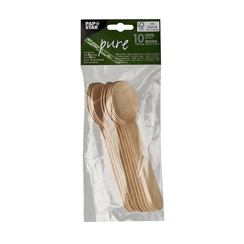 PAPSTAR 10 Holzlöffel nachhaltiges Einwegbesteck natur-Altruan