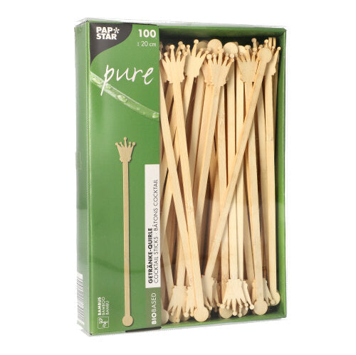 Getränke Quirle aus Bambus 100 Stück umweltfreundlich stabil natur-Altruan