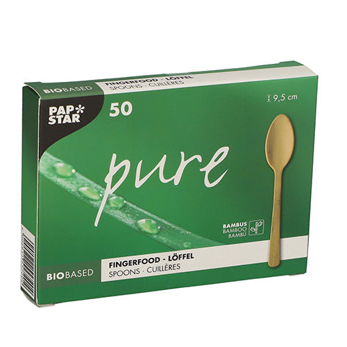 Fingerfood Löffel aus Bambus 9,5 cm umweltfreundlich 50 Stück-Altruan