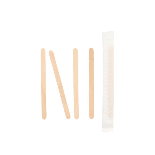 PAPSTAR 1000 Rührstäbchen, Holz "pure", einzeln gehüllt-Altruan