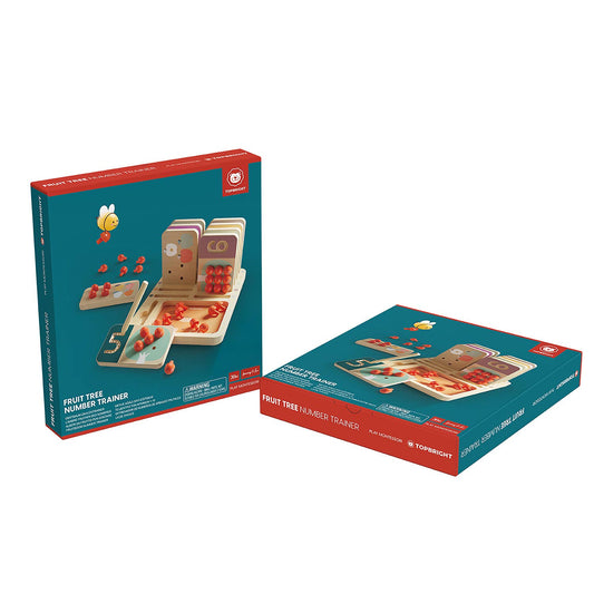 Holz-Tafel Obstbaum Montessori Zahlentrainer für Kinder