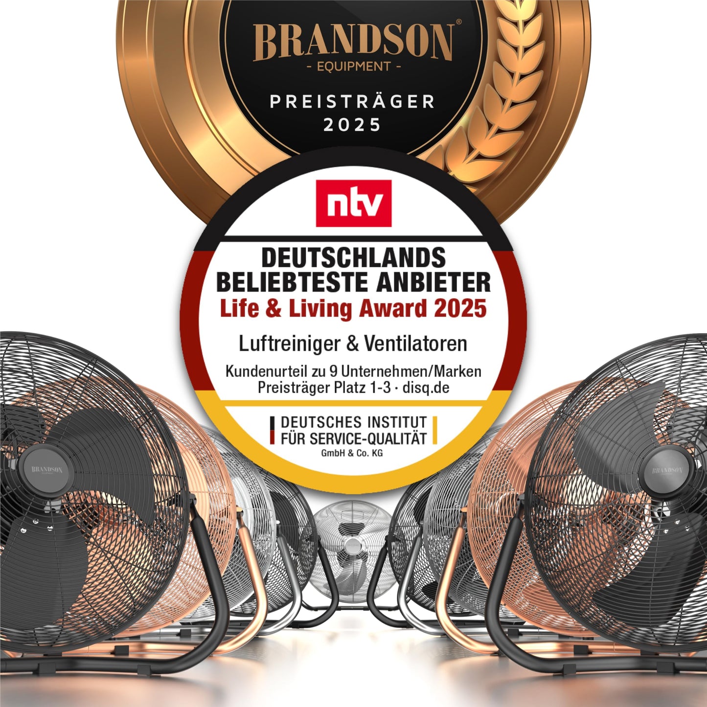 Brandson - Windmaschine Retro Stil 160 Watt - Ventilator in Chrom - Standventilator 50 cm - Bodenventilator - hoher Luftdurchsatz - stufenlos neigbarer Ventilatorkopf - GS Geprüfte Sicherheit