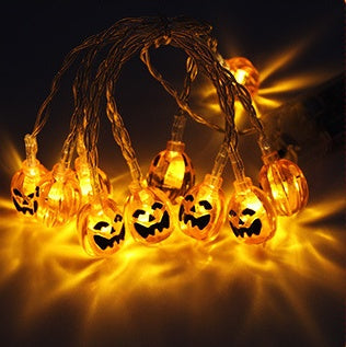 Halloween Deko Kürbis Lichterkette LED Laterne lang