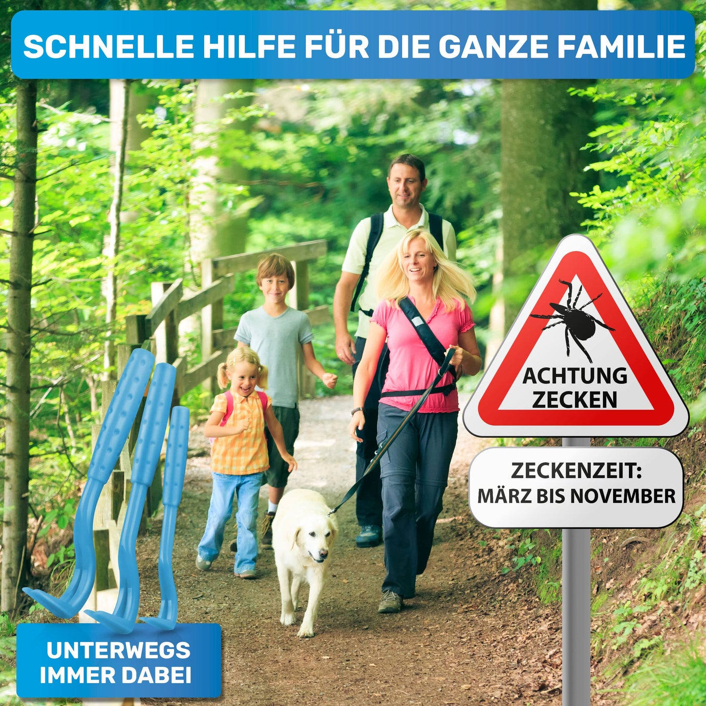 BluePet 3er Set Zeckenhaken für Hunde, Katze, Pferd & Mensch - Zeckenhebel als bewährter Zeckenentferner zur Zeckenzangen I Alternative zu Zeckenpinzette, Zeckendreher, Zeckenschutz & Zeckenmittel