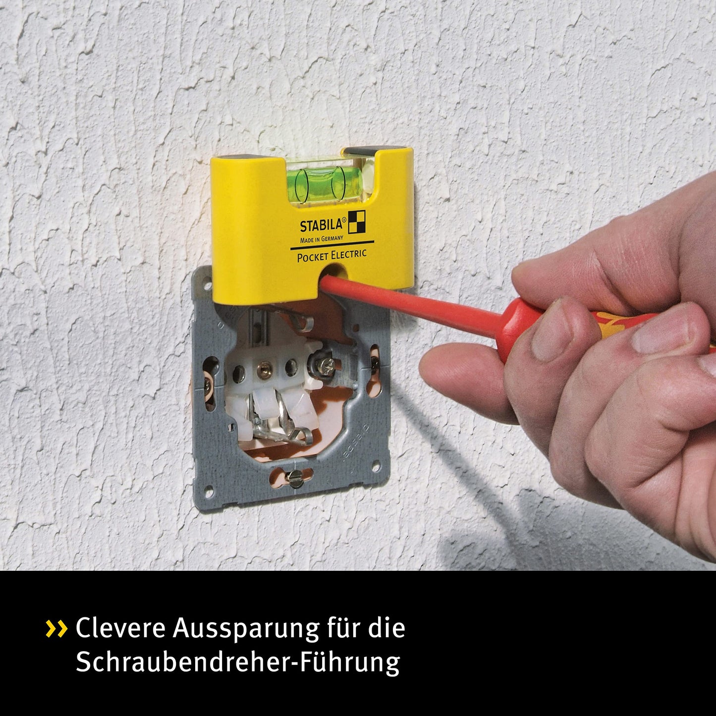 Stabila Mini Wasserwaage Pocket Electric 7 cm Gelb Magnet Made Germany