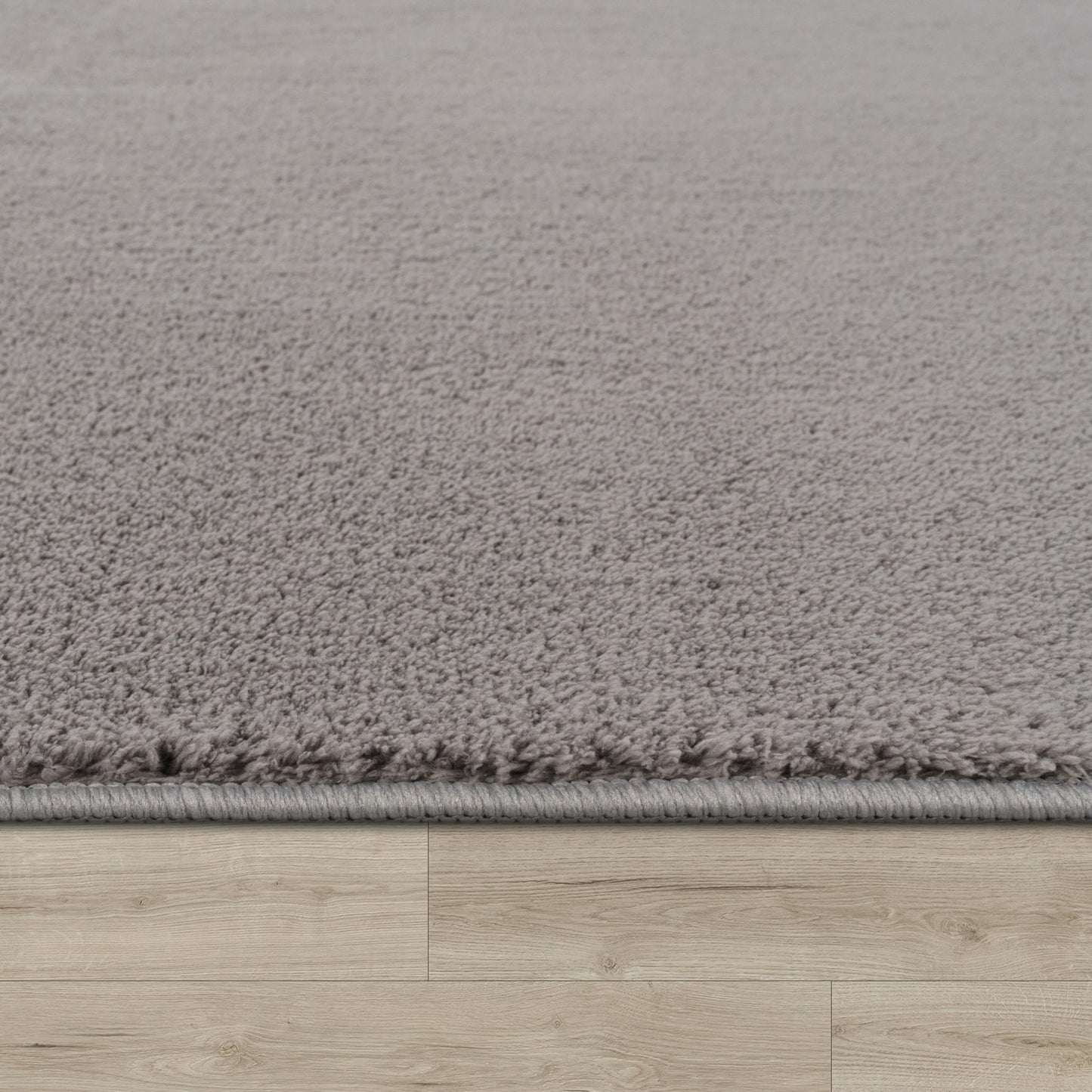 Paco Home Moderner Kuscheliger Wohnzimmer Teppich Kurzflor waschbar flauschig Weich Einfarbig Felloptik zeitlos stilvoll rutschfest pflegeleicht, Grösse:200 cm Quadrat, Farbe:Grau