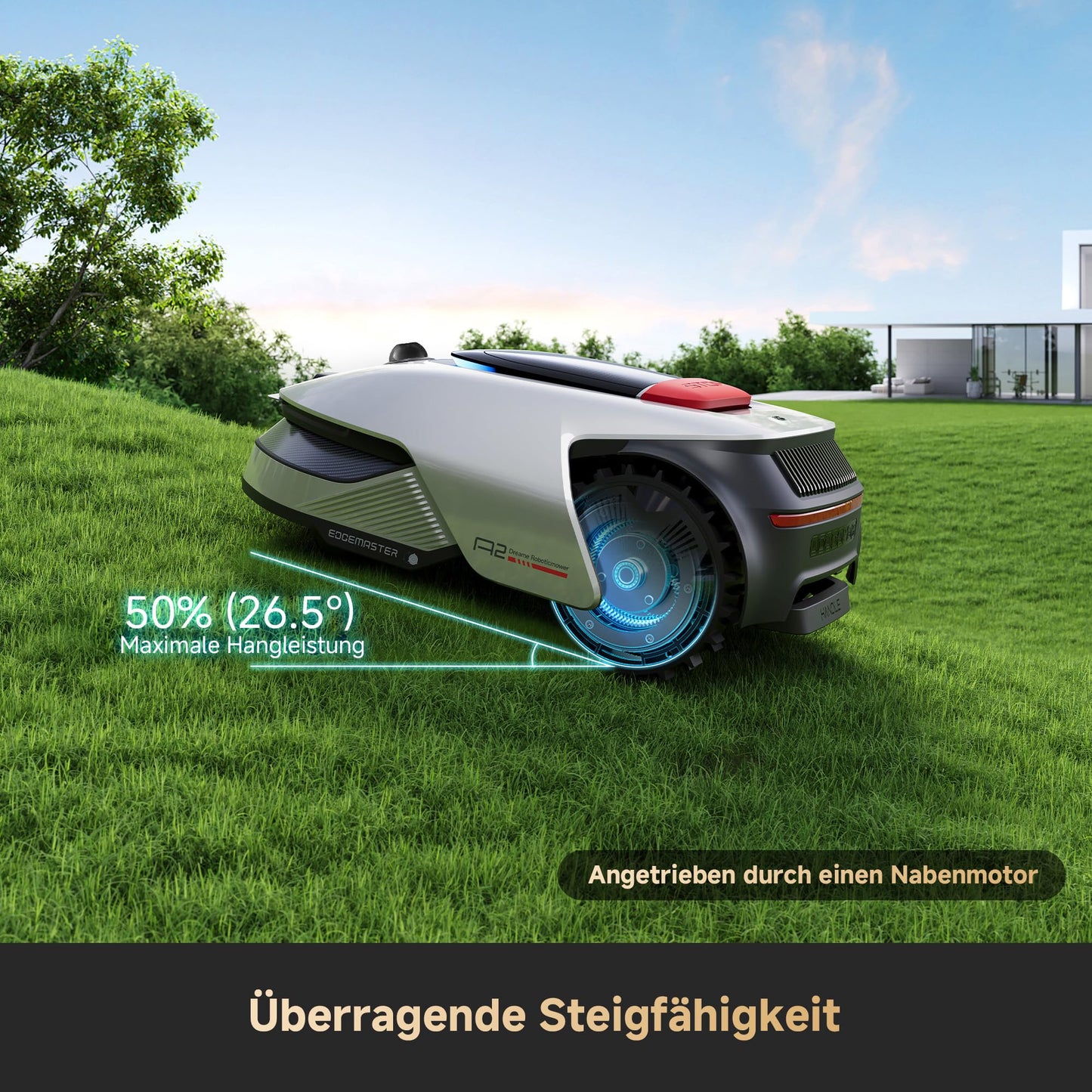 DREAME Mähroboter A2 3000 ohne Begrenzungskabel, 360° 3D LiDAR + AI Vision, Auto-Begrenzungseinrichtung,3000 m²,Dual-Fusion-Kartierung, OmniSense-2.0-Hindernisvermeidung, EdgeMaste-Schneidsystem