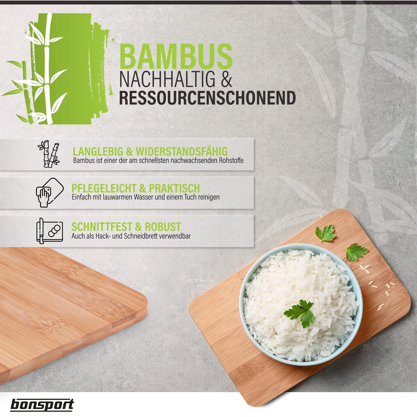 6er Set Frühstücksbrettchen aus Bambus Holz robust und nachhaltig-bonsport