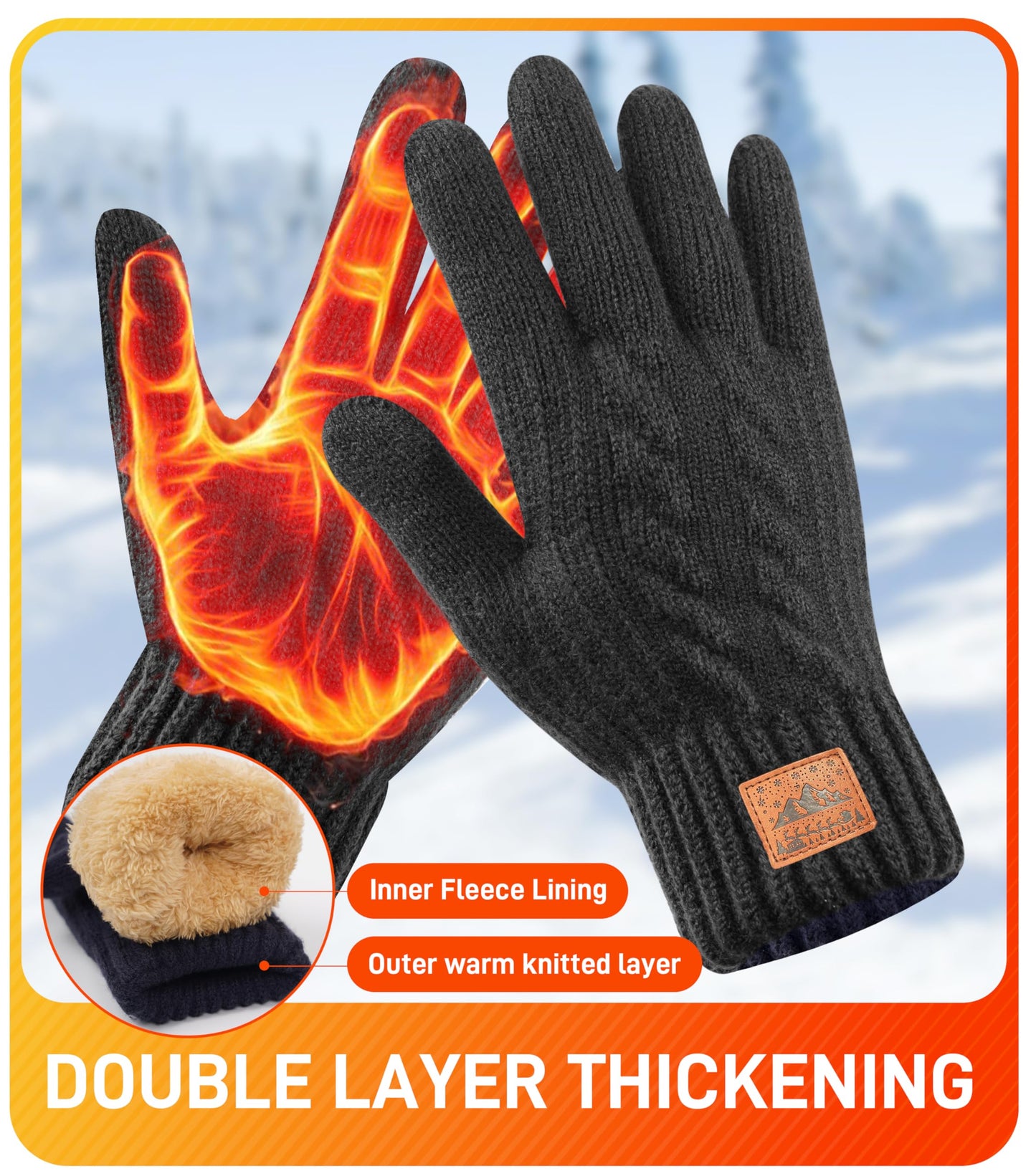 Bobelle Wear Herren Winterhandschuhe mit Fleecefutter und Touchsc