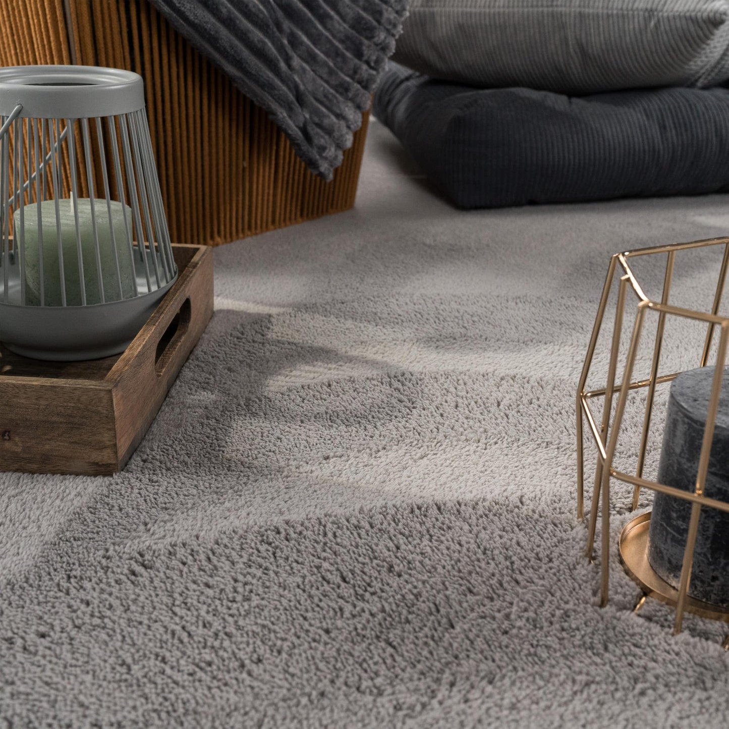 Paco Home Moderner Kuscheliger Wohnzimmer Teppich Kurzflor waschbar flauschig Weich Einfarbig Felloptik zeitlos stilvoll rutschfest pflegeleicht, Grösse:200 cm Quadrat, Farbe:Grau