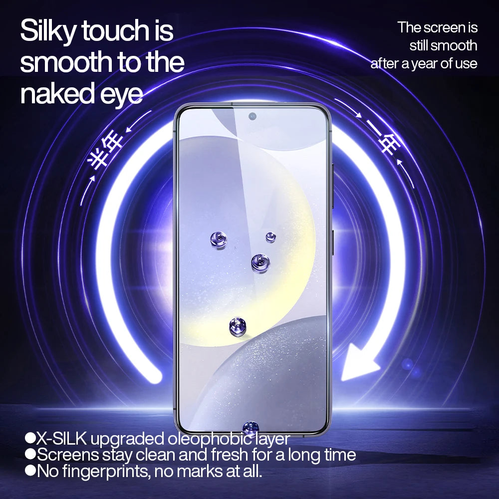 Staubfreie Glasfolie für Samsung S25 Ultra und S24 - HD Anti-Fingerabdruck