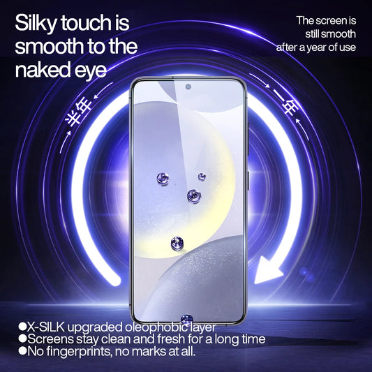 Staubfreie Glasfolie für Samsung S25 Ultra und S24 - HD Anti-Fingerabdruck