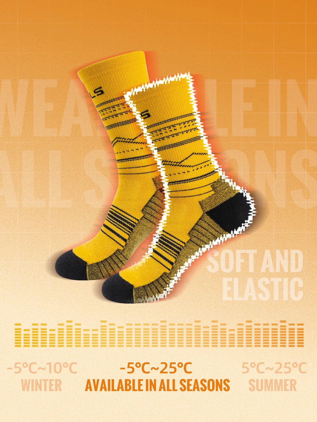 Atmungsaktive Wandersocken mit Dämpfung und Knöchelstütze